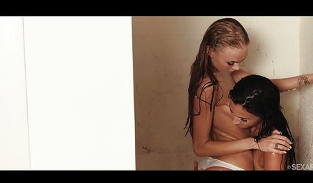 Стройные подружки заняты сексом